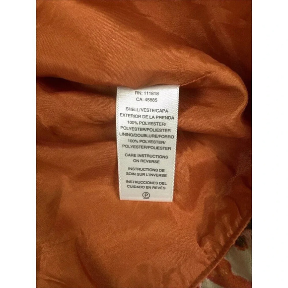 Michael Kors Cowl Neck Bubble Blouse Top Size Large Orange Brown Fall - Picture 10 of 13